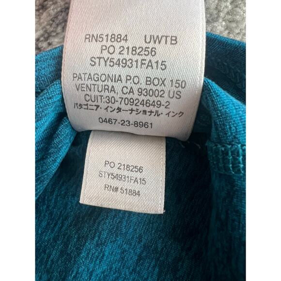 Patagonia Fleur Racerback Activewear Yoga Tank Top Size Medium Teal - Picture 8 of 11